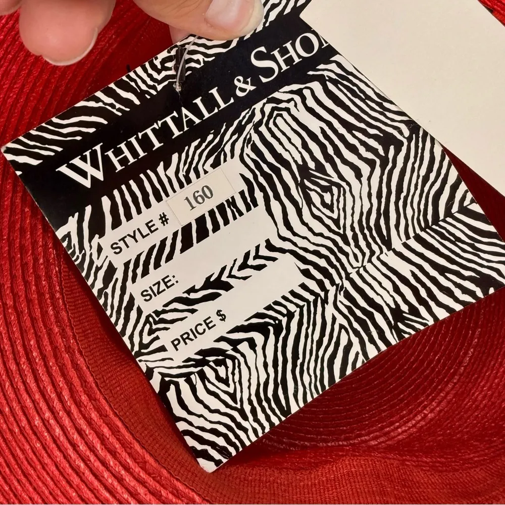 Nwt vintage whittall and shon red & gold Kentucky derby / church hat rhinestone - Image 9