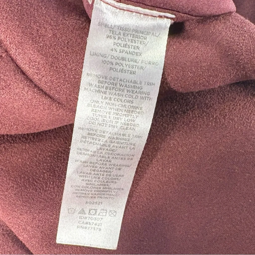 Ann Taylor Oxblood Faux Suede Skirt Women’s 0 Burgundy Whimsigoth Dark Romantic - Image 6