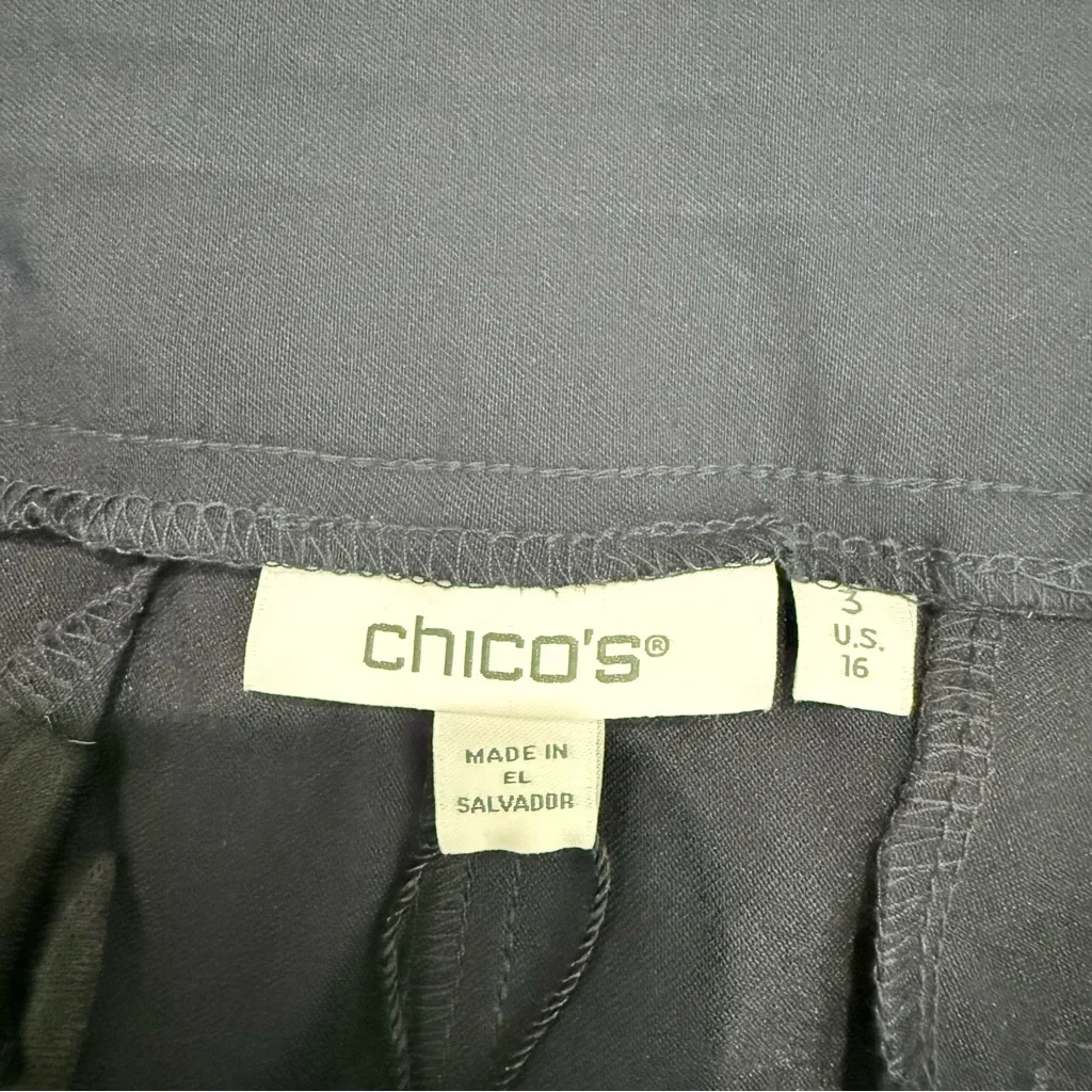 NWT Chico’s Brigitte Pull-On Slim Cropped Pants In Navy Size 16‎ Chico’s Size 3 - Image 4