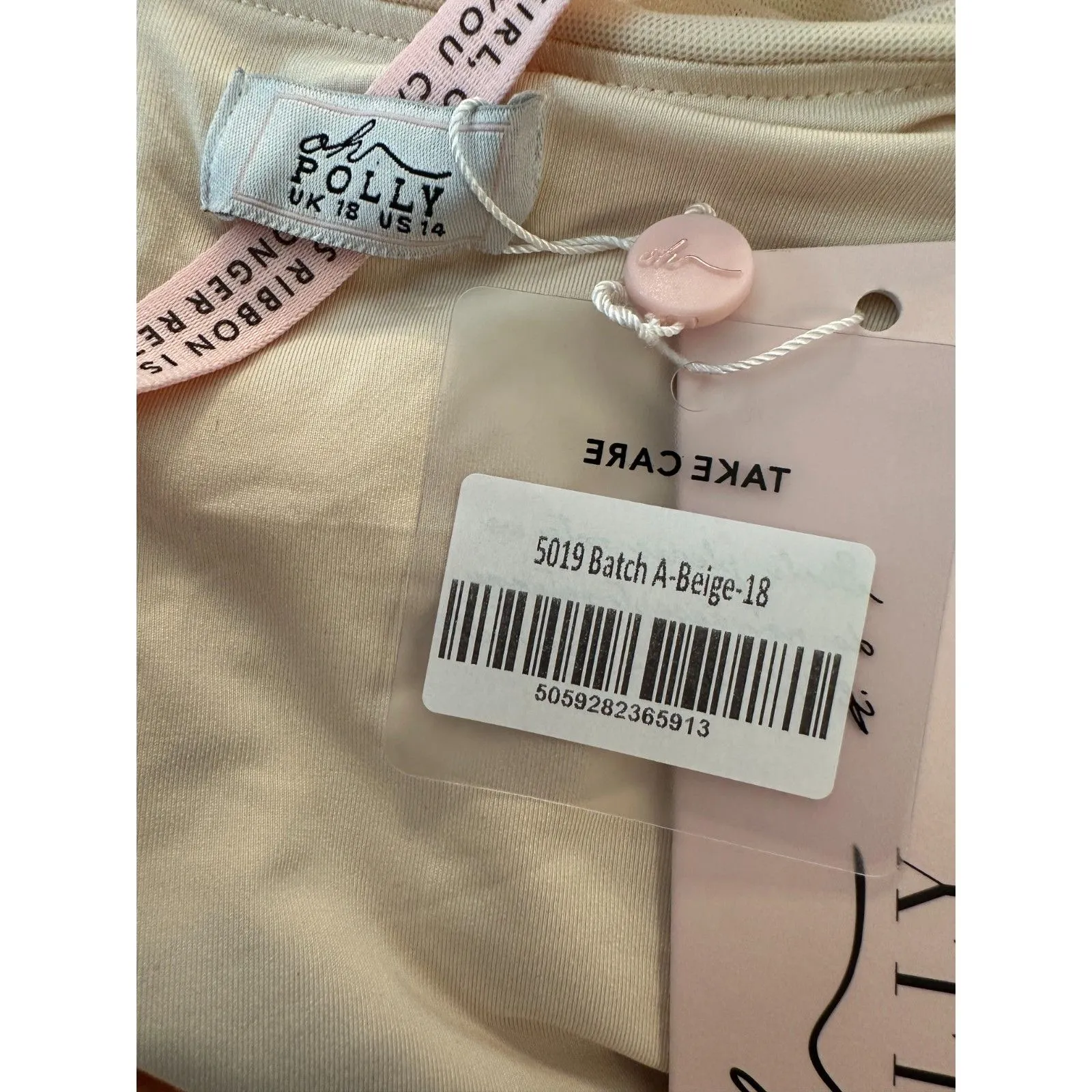 Oh Polly  Ruched Cream Bridal Mini Dress Size 14 NWT - Image 6