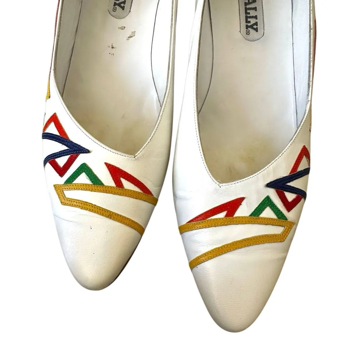 Bally Italy Colorblock Leather Pumps – Size 11N Vero Cuoio Multicolor Geometric - Image 7