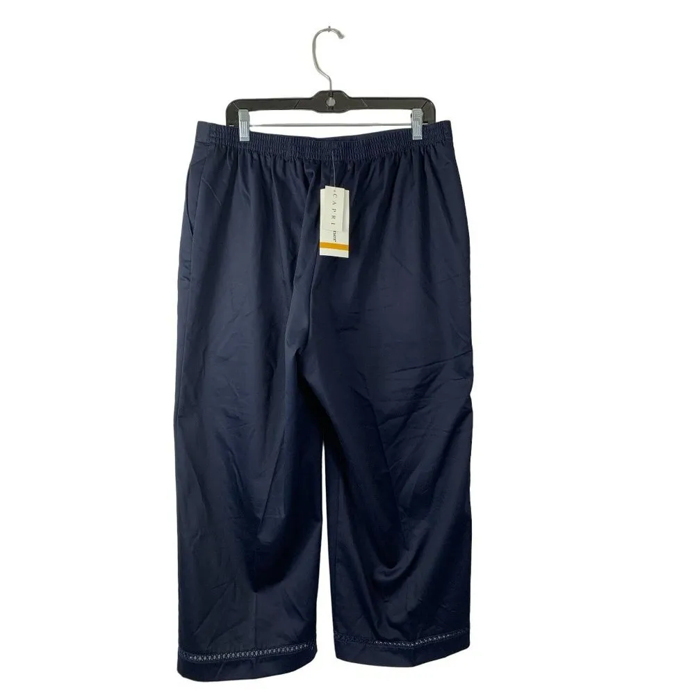 Alfred Dunner Women's Navy Blue Positano Capri - Image 2