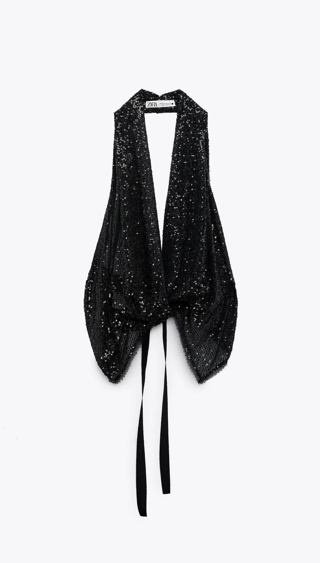 NWT  Black Sequin Halter Top. - Image 4