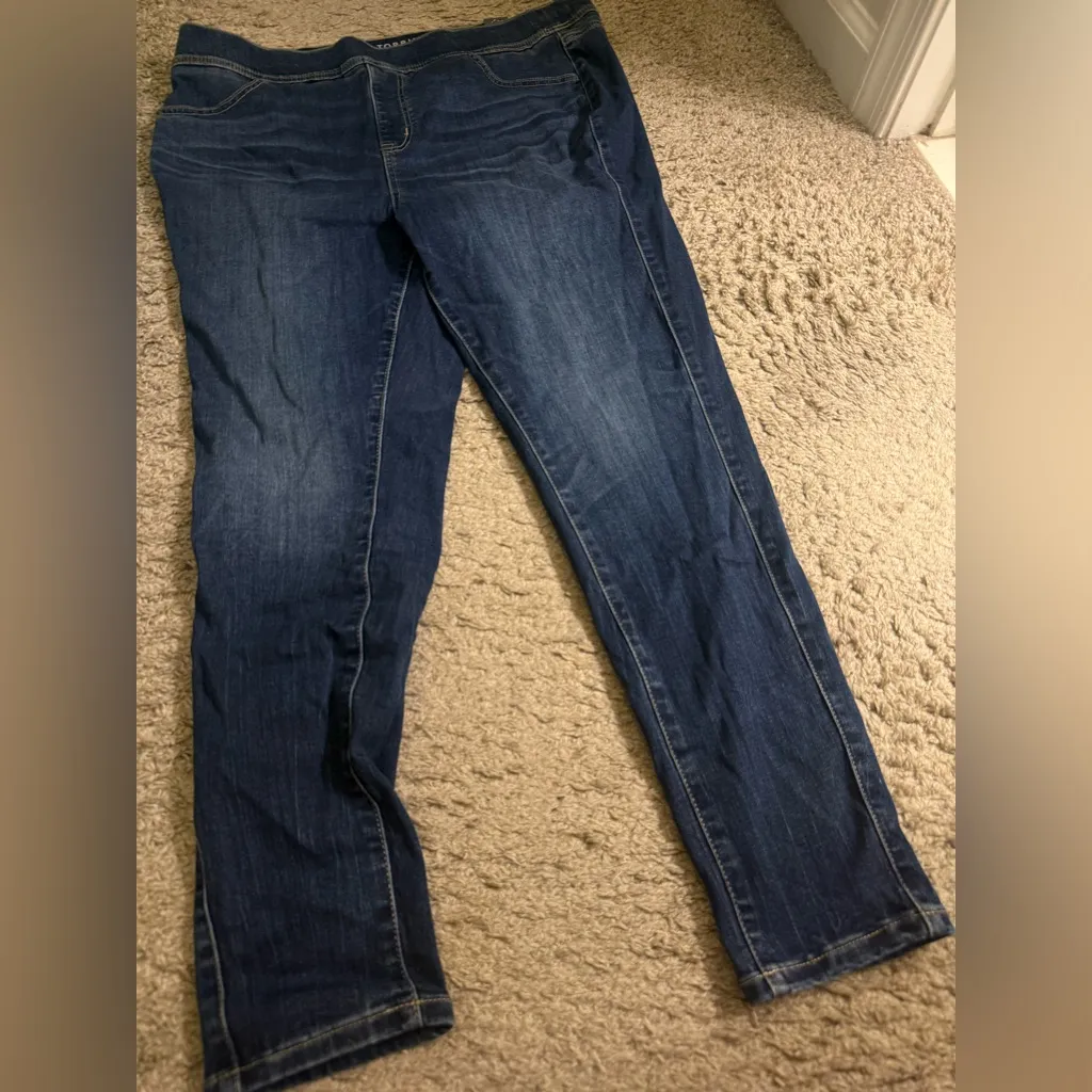 Torrid Lean Jean Skinny High-Rise Front Fade Dark Wash Jean Jeggings - size 2 - Image 2