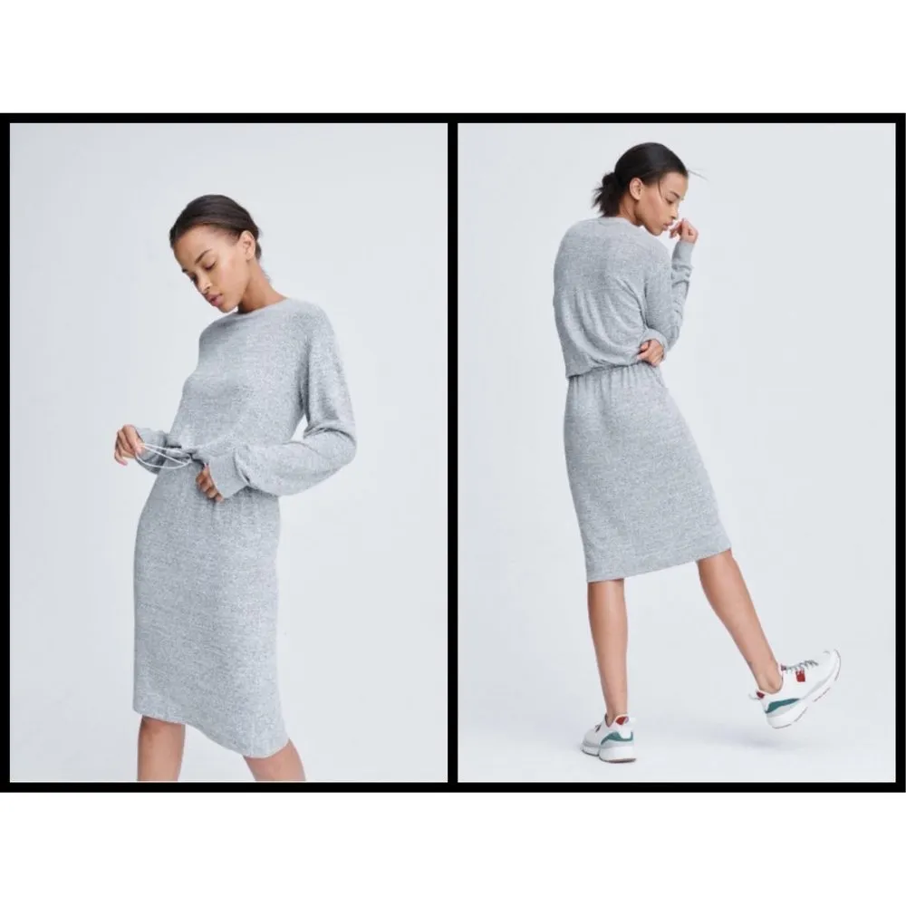 💕RAG & BONE💕 Avryl Long Sleeve Midi Sweater Dress Light Heather Gray Medium M - Image 4