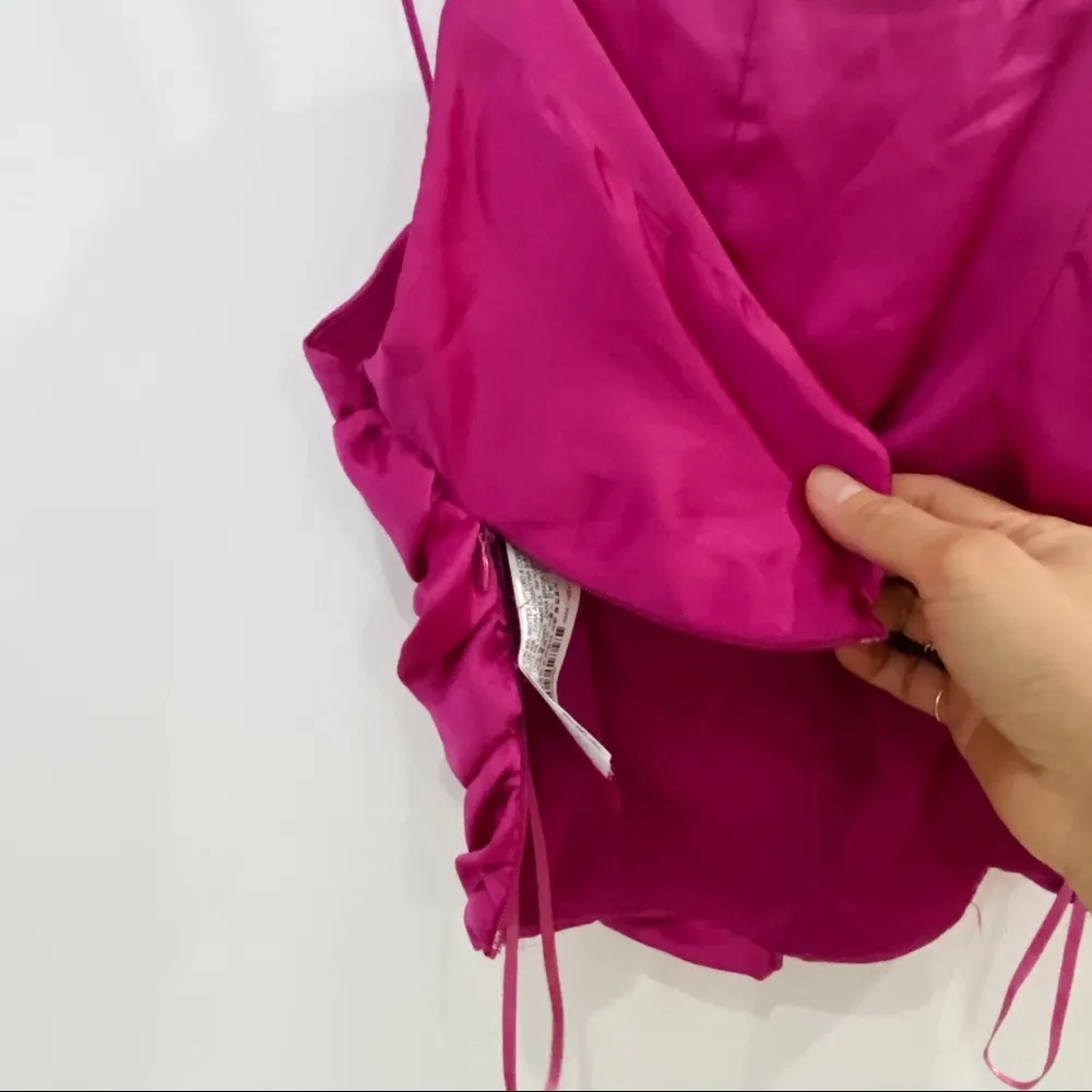 Zara ruched tank top in magenta NEW - Image 10