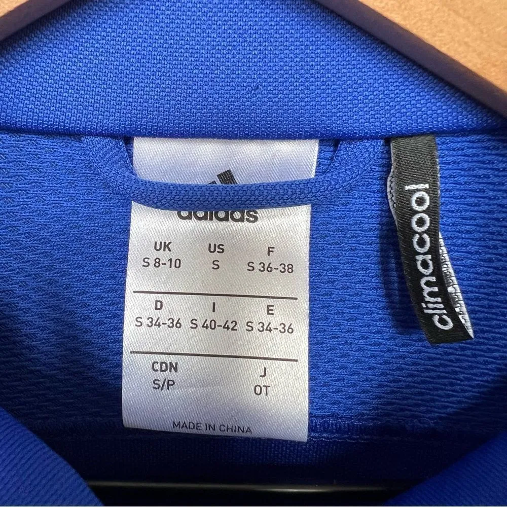 Adidas Royal Blue Track Jacket Climacool Full Zip 3 Stripe Lightweight Small - Image 3