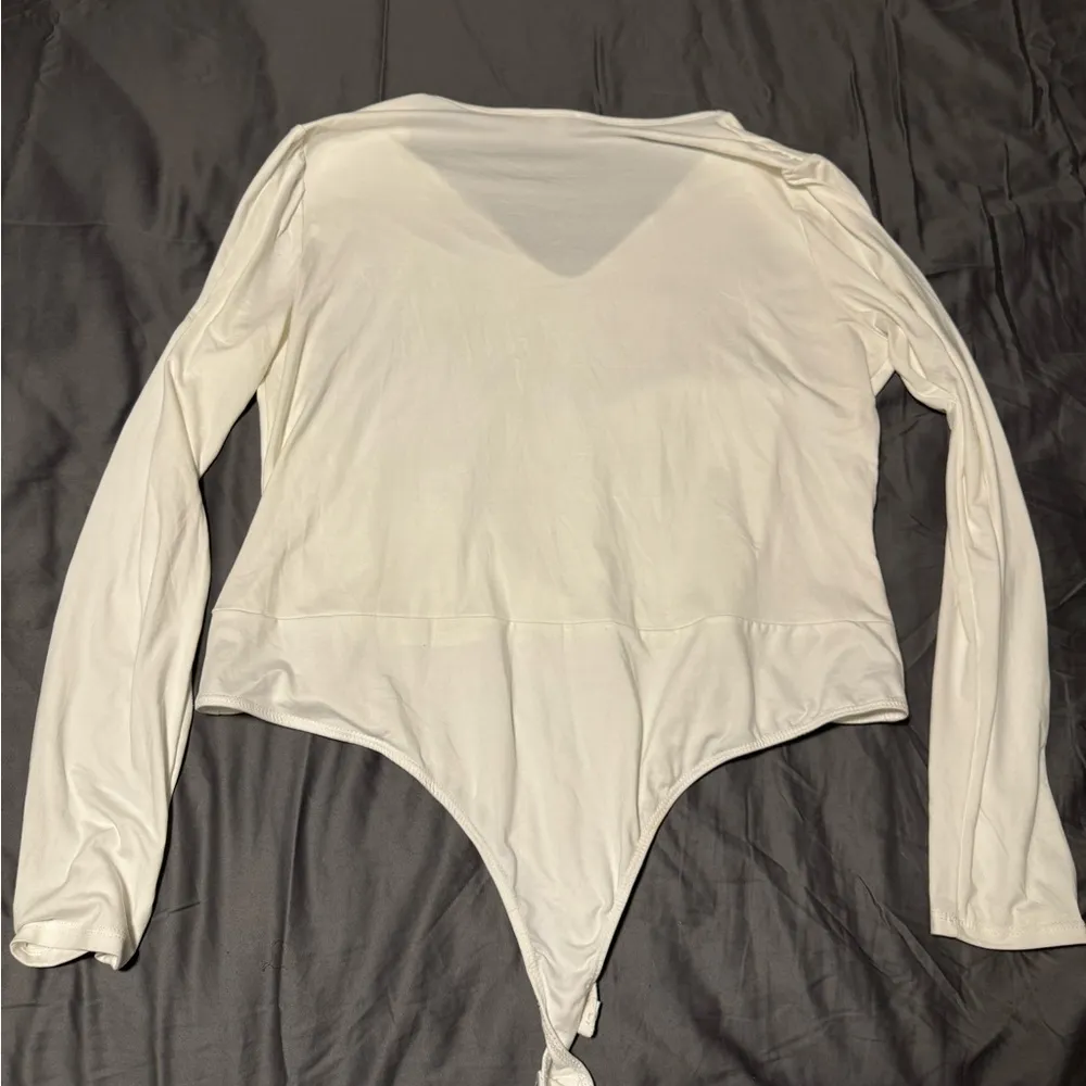 White Birch Asymmetrical White Bodysuit - Image 2