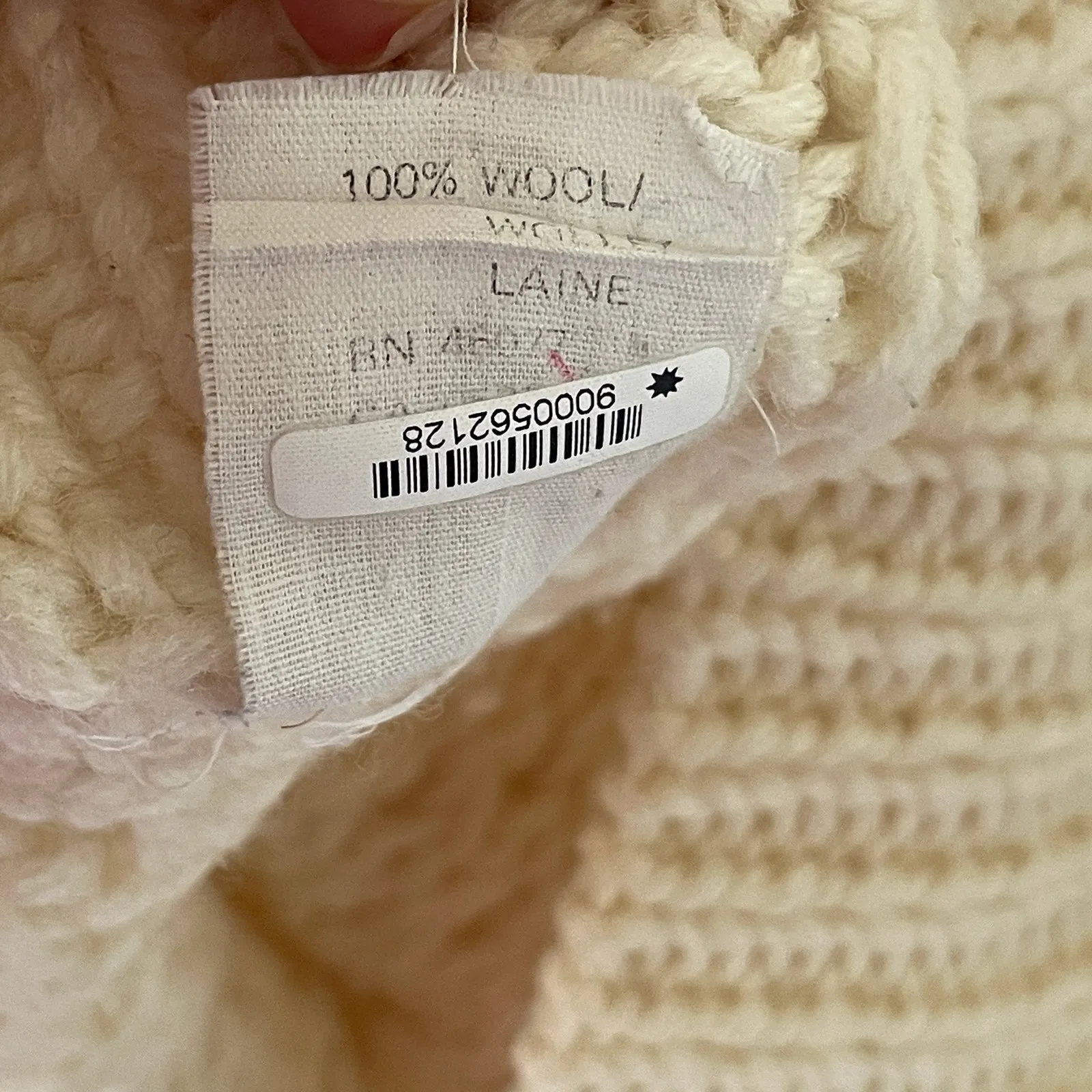 Cream Chunky Turtleneck Sweater Cable Knit Oversized Cozy Pullover Fisherman Size M - Image 6