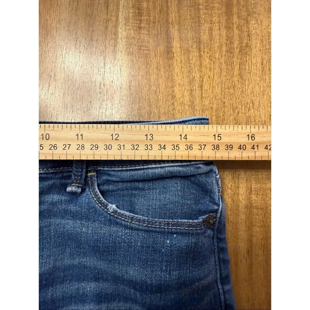 Abercrombie & Fitch Ankle Jeans Harper 4S 27 Distressed Medium Dark Wash Raw Hem - Image 6