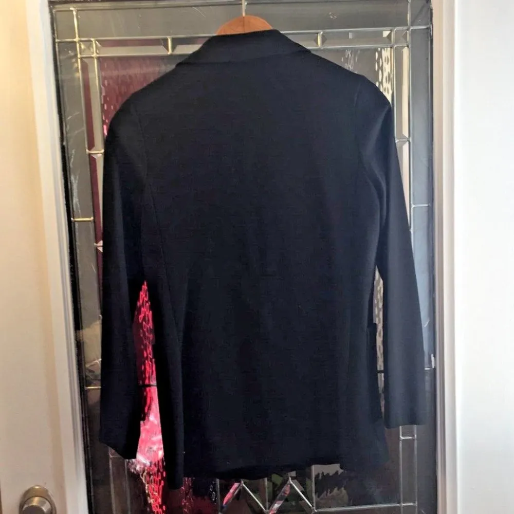 H&M Black Blazer 4 Small Long Sleeve 1 Button Jacket - Image 4