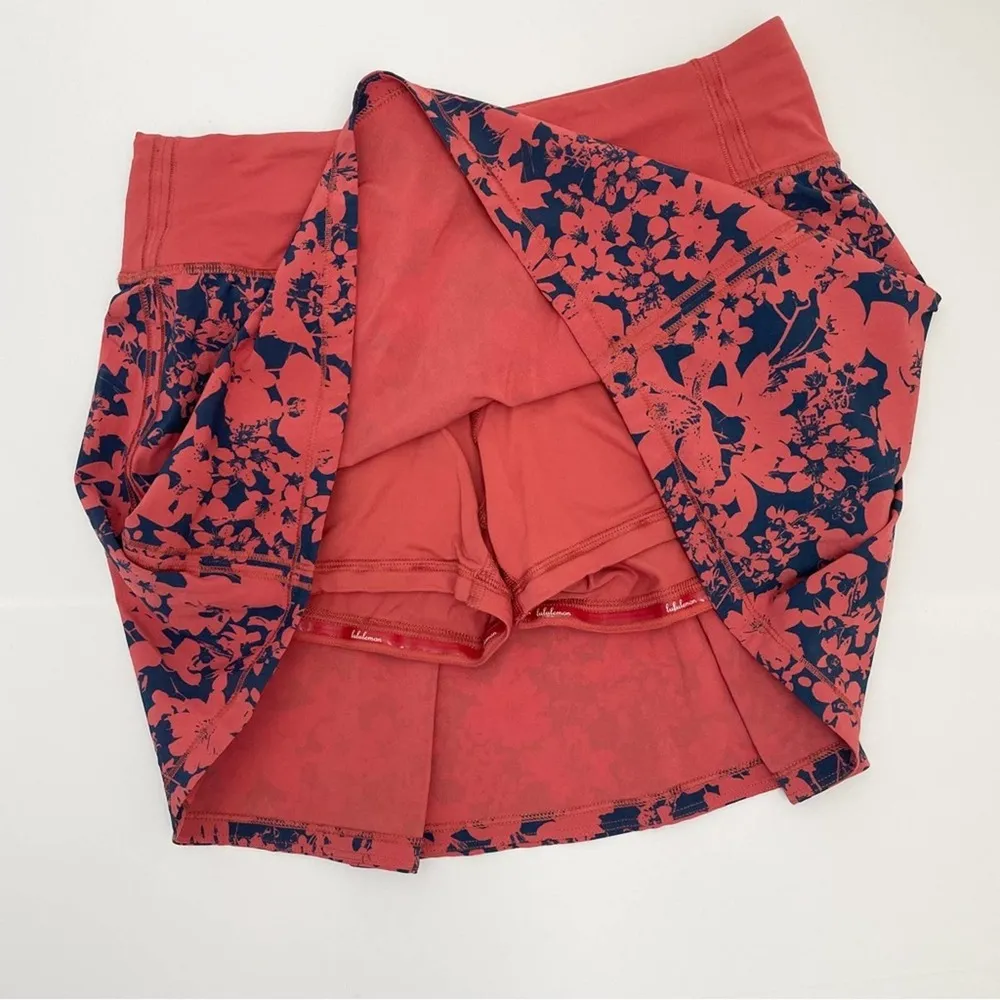 Lululemon Pace Rival Skirt Orange Blue Floral Size 2 - Image 64