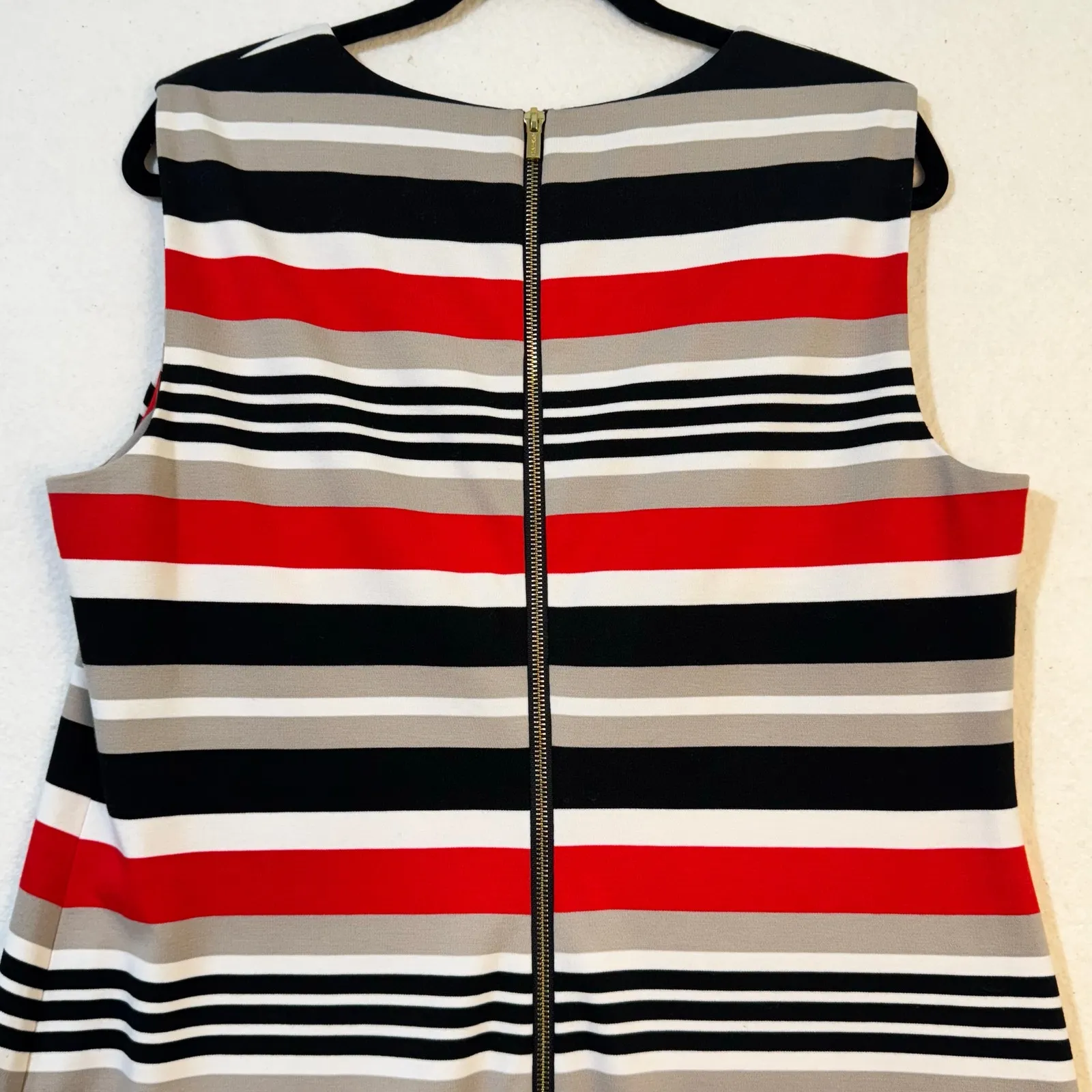 Calvin Klein Sleeveless Bodycon Dress Multicolor Striped Size 16 XL Office Siren - Image 3