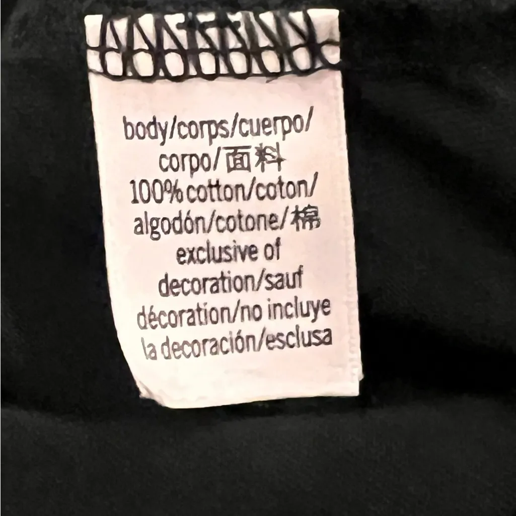 Victorias Secret Lounge Shirt Womens Medium Black VS Silver Logo Short Sleeve - Image 5