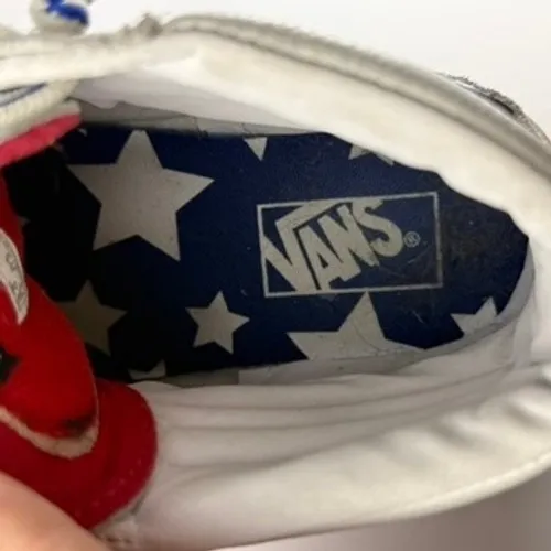 Vans SK8-Hi Americana Sneakers Womens 10 White Red Blue High Special Edition - Image 13
