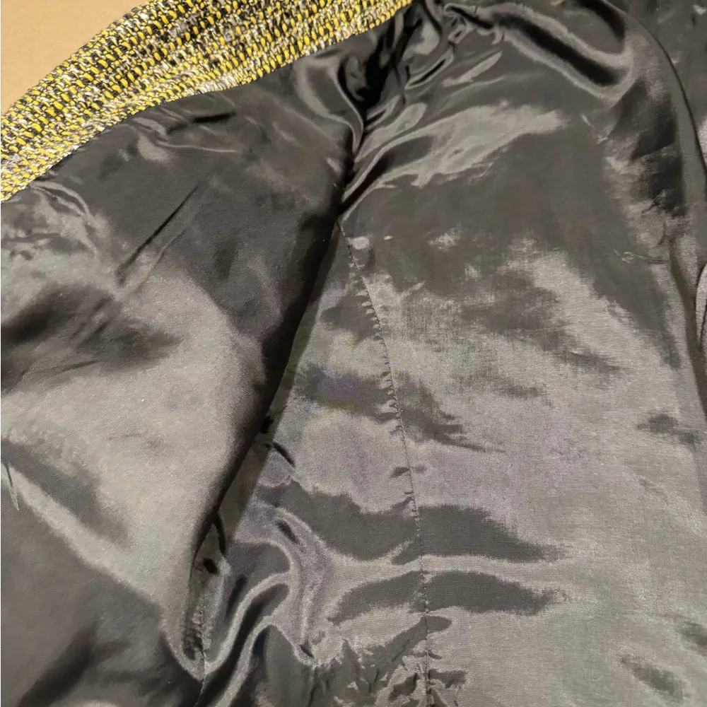 Conrad C Collection Black and Yellow Tweed Blazer Size 12 - Image 6