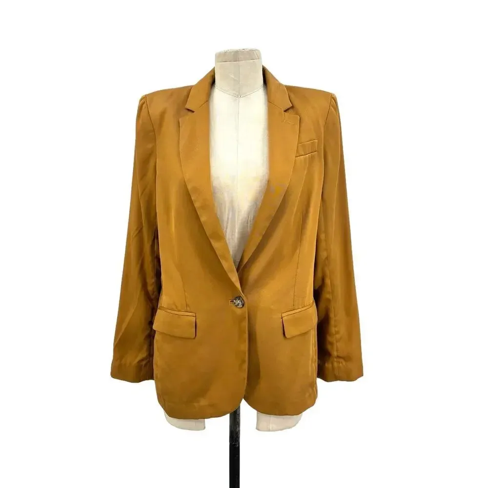 J. Crew Alfie Blazer Jacket in Gramercy Twill Camel‎ Lyocell SIze 10 - Image 3