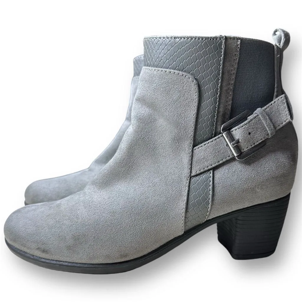 Croft &‎ Barrow with Ortholite Ecco Women's Gray Ankle Faux Suede Booties Sz 6 M - Image 6