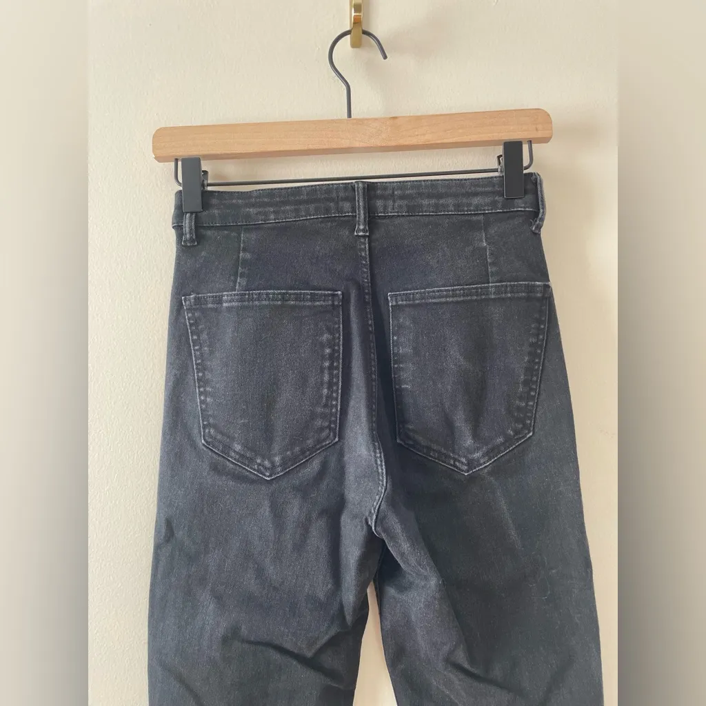 ZARA Women’s High Waisted Faded Black Denim Skinny Jeans Size 4 - Image 6