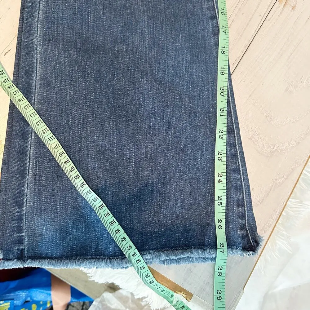 NYDJ Ava Daring Ankle Flare Fray Hem Jeans Size 16 Foundry - Image 14