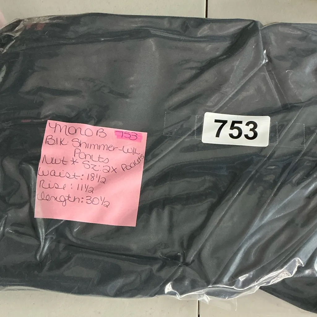 Mono B Black Wide Leg Pants Size 2X - Image 6
