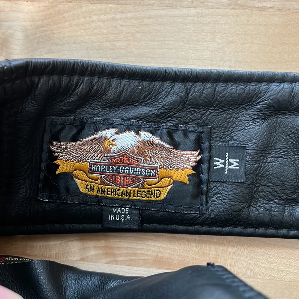 Harley-Davidson Deluxe Black Leather Motorcycle Chaps, M - Image 12