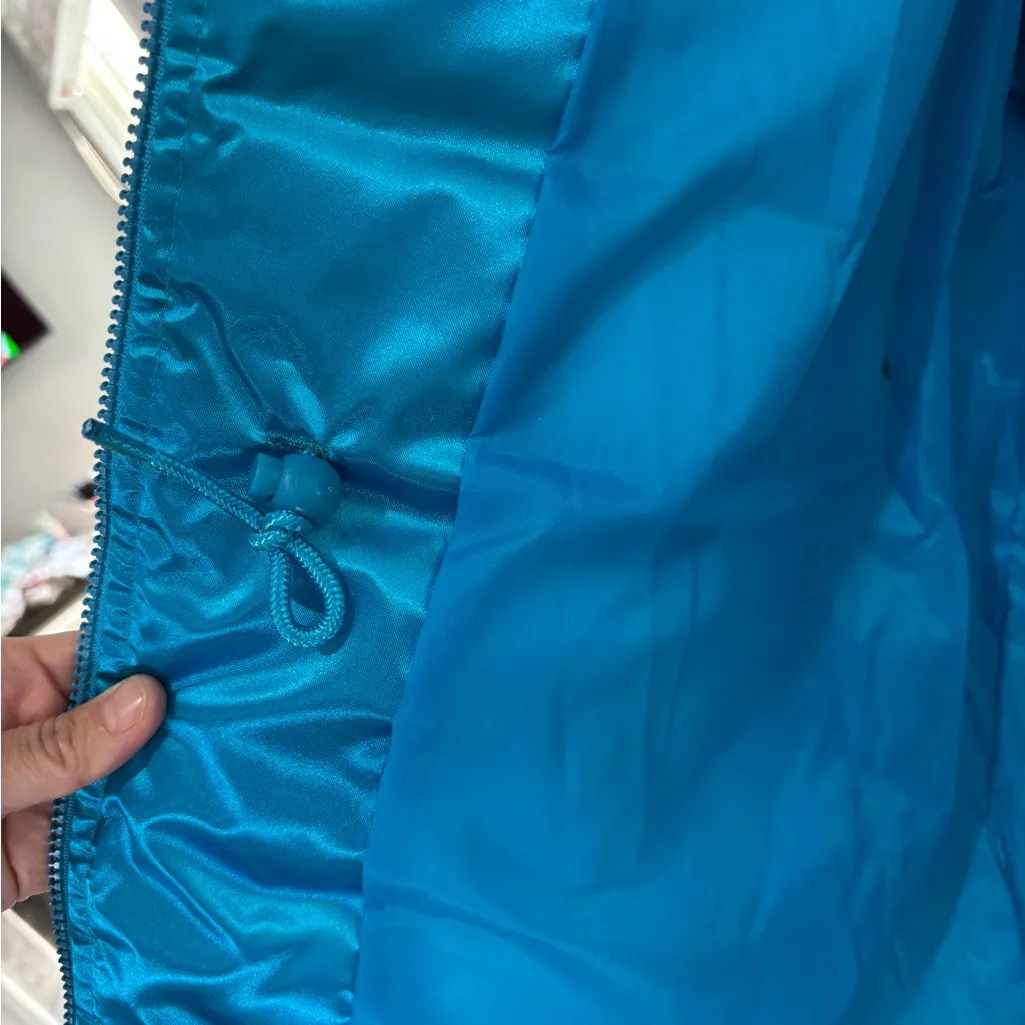 1990s Virginia Slims Blue Turquoise Puffer Coat Jacket Vintage 90s XL - Image 6