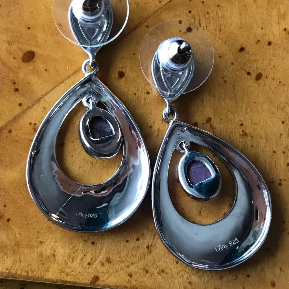 Natural Star Ruby Sterling Silver Earrings Discounted - Image 6