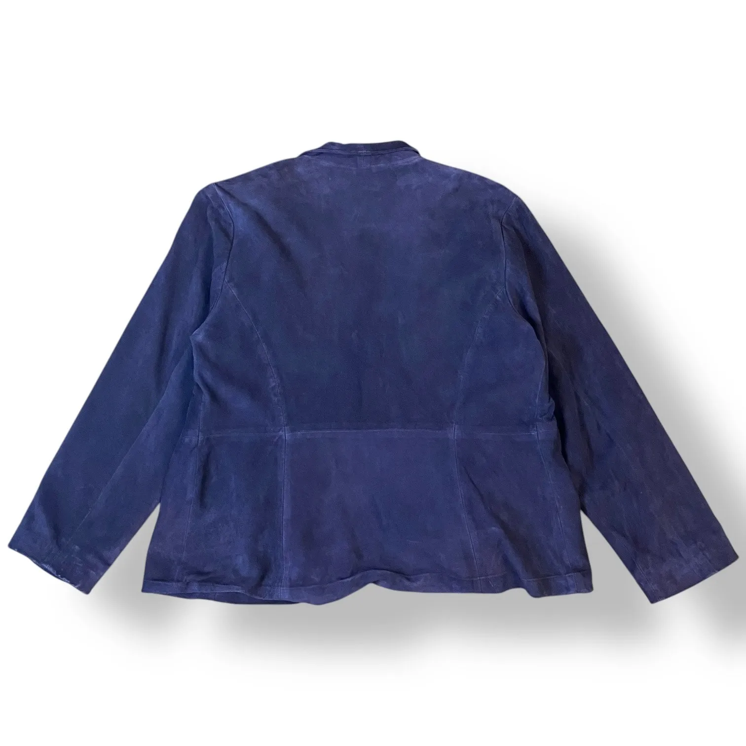 Eileen Fisher‎ Purple Italian Goat Suede Open Front Blazer Jacket Size M - Image 5