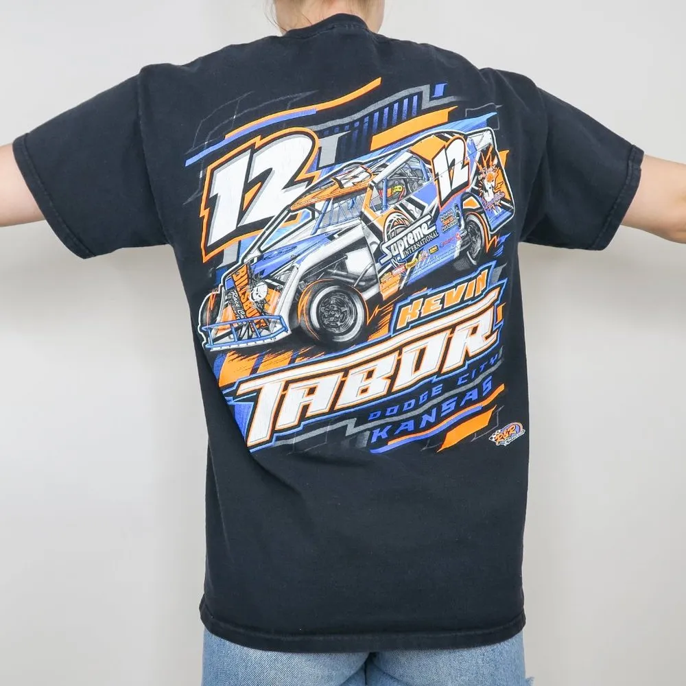 Black Double Sided Racing Graphic T-Shirt - Image 4