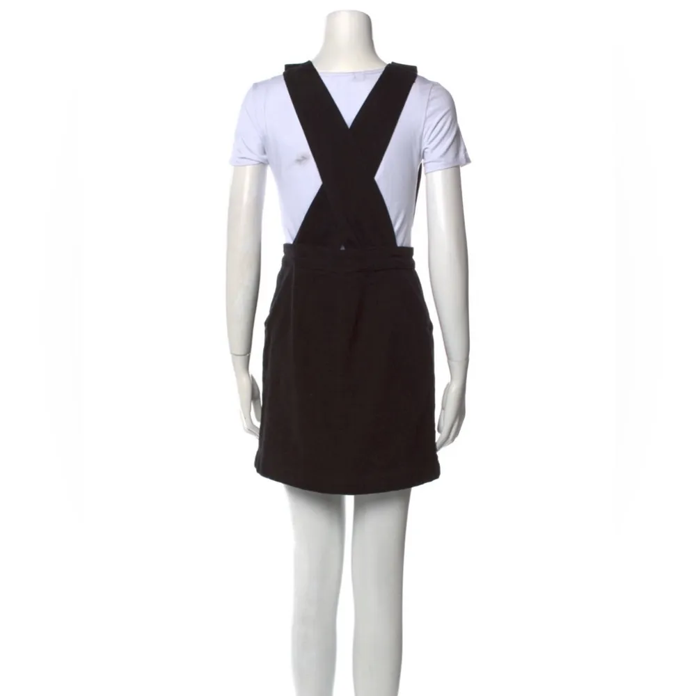 Ritana Pinafore Jumper Skirt Skirtalls Strap-Detail Black Denim Overalls M - Image 5