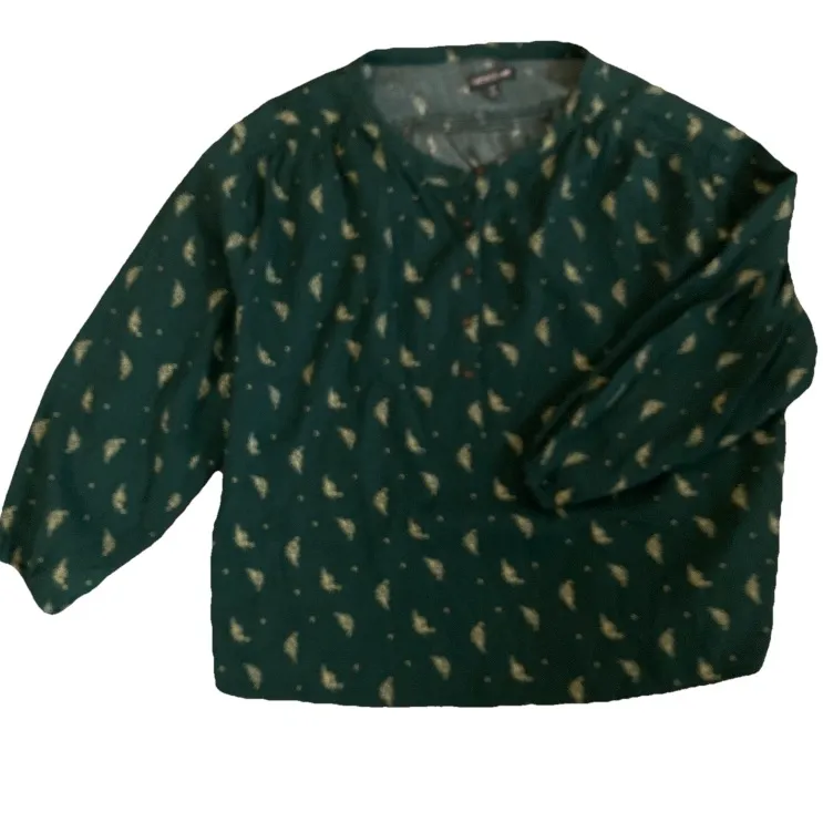 Toad & Co 100% Organic Cotton Peasant Top M Green Size M - Image 3