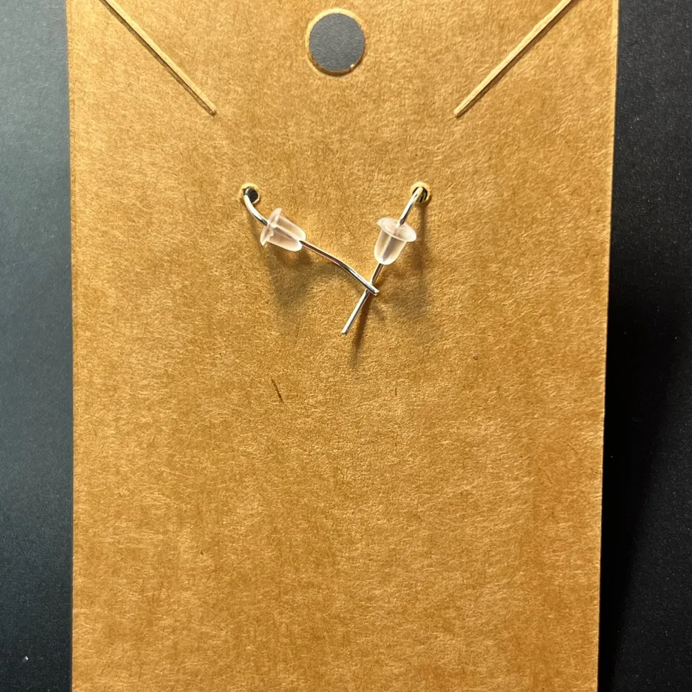 Mermaid Blue Cats Eye Silver Plated Dangle Earrings New - Image 2