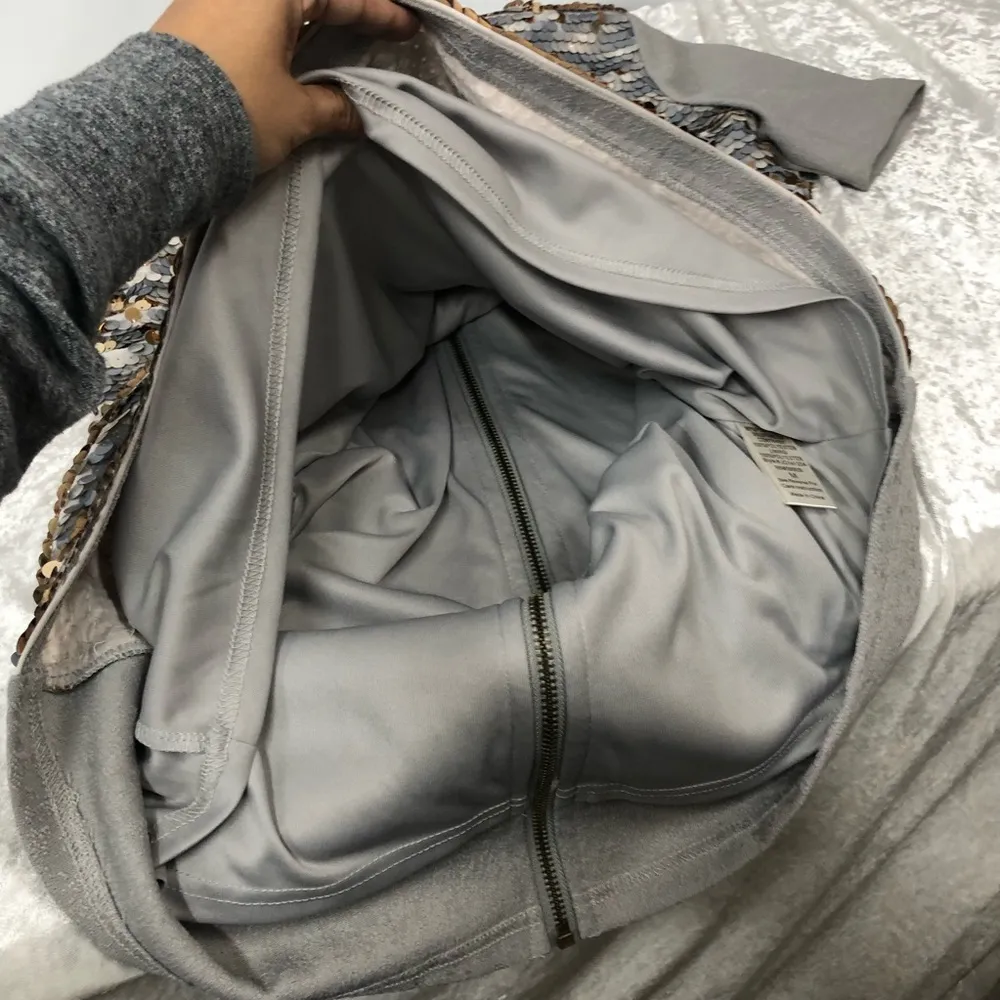 GIANNI BINI Razzle Dazzle Metallic Sequins Cocktail Party Mini Shift Dress med. - Image 3