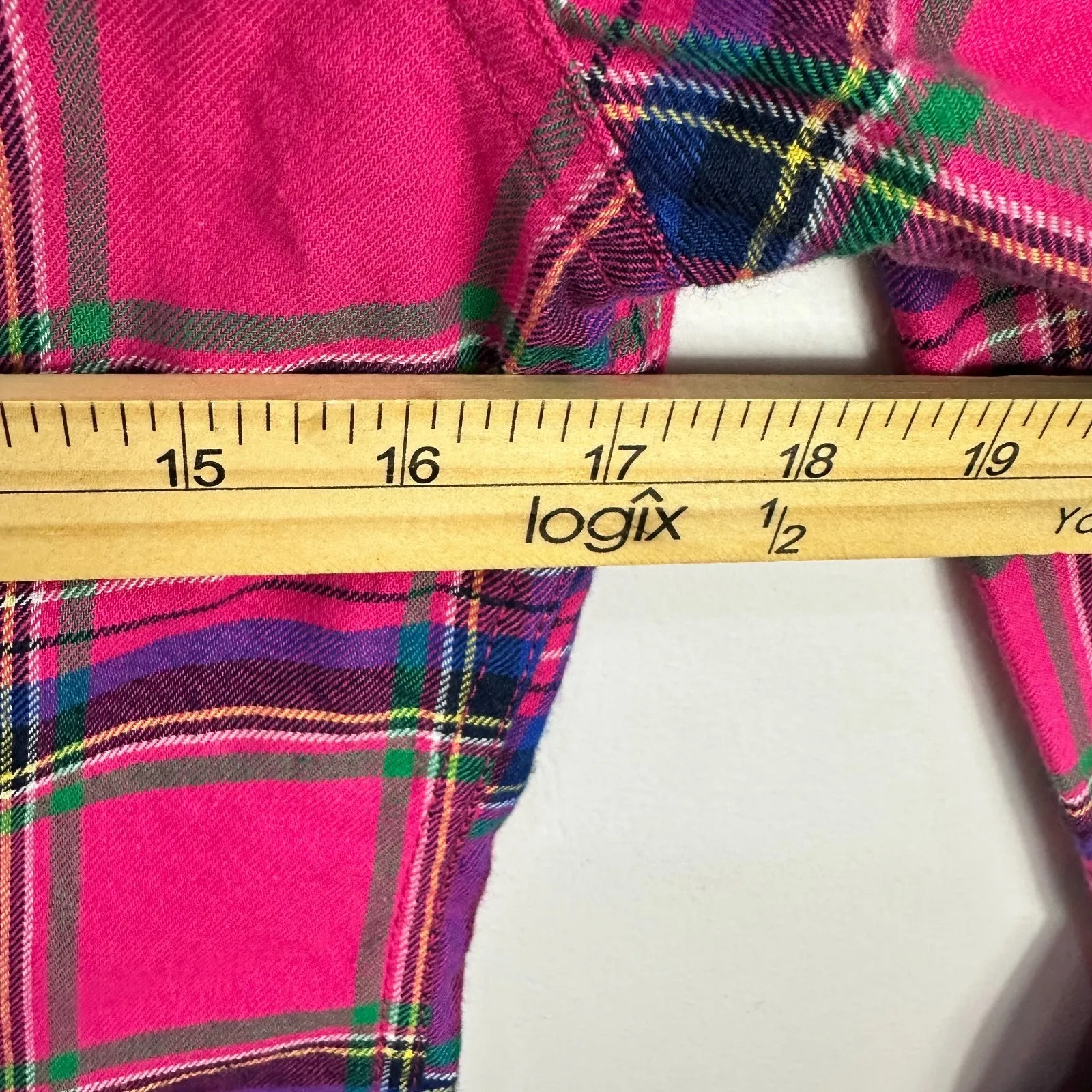 Hollister S Pink Plaid Flannel Button Shirt Y2K Preppy Grunge‎ Coastal Cowgirl - Image 6