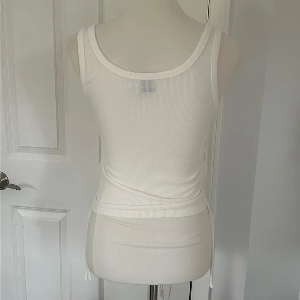 Princess Polly White Ribbed Tank Top - Image 3
