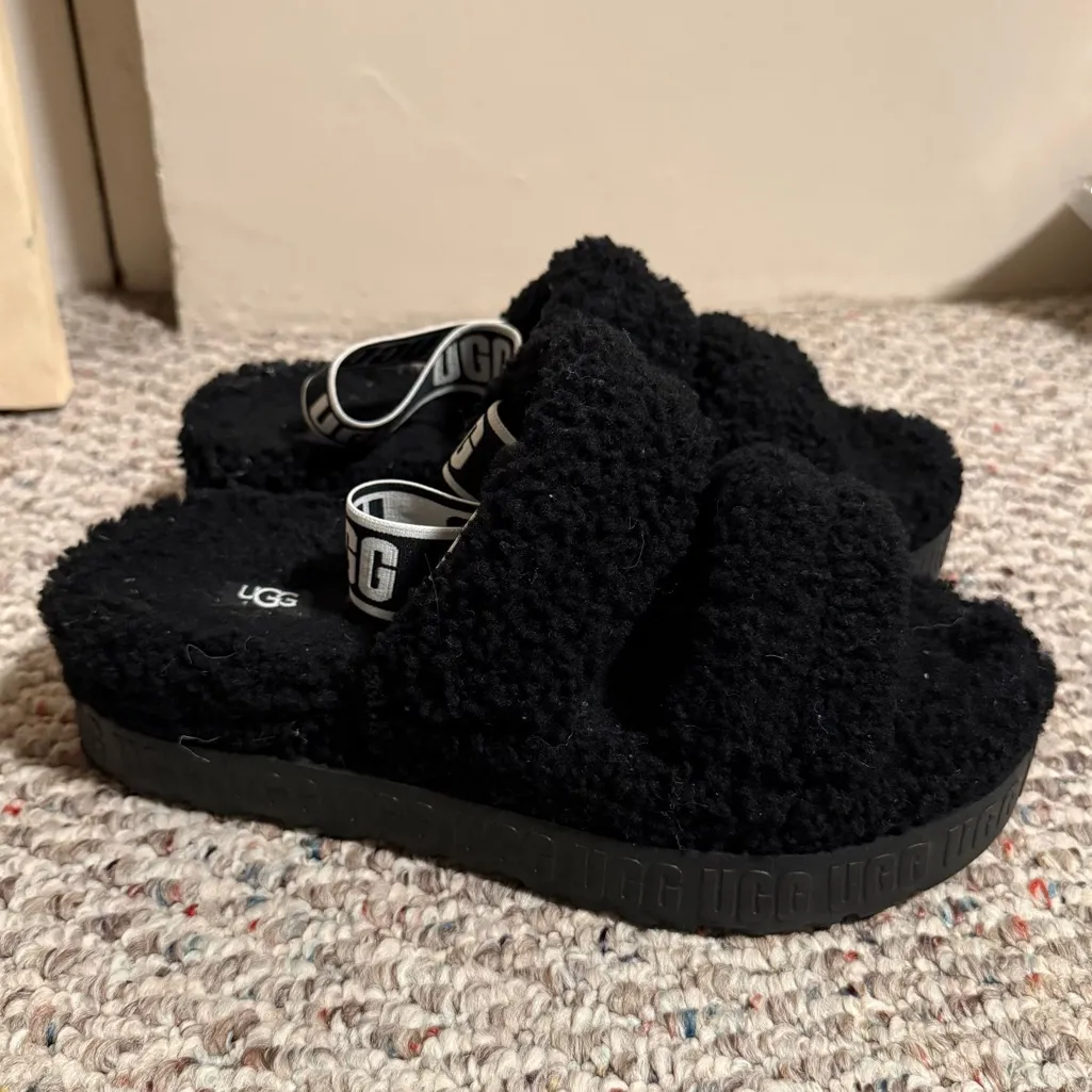 UGG  Oh Fluffita Slide Slingback Black- Size 10 - Image 2