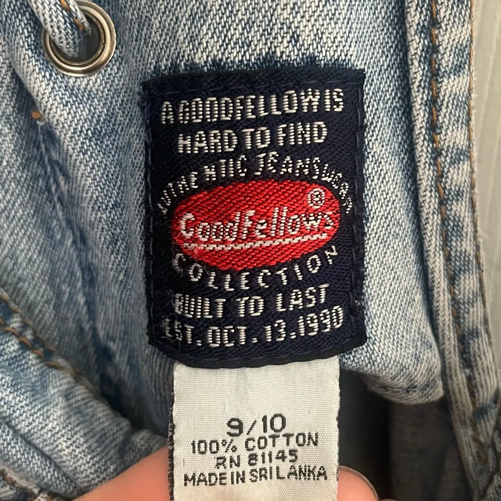 Vintage Bib Overalls High Waisted 90s Denim Women’s High Rise Light Wash Blue Size 6 - Image 7