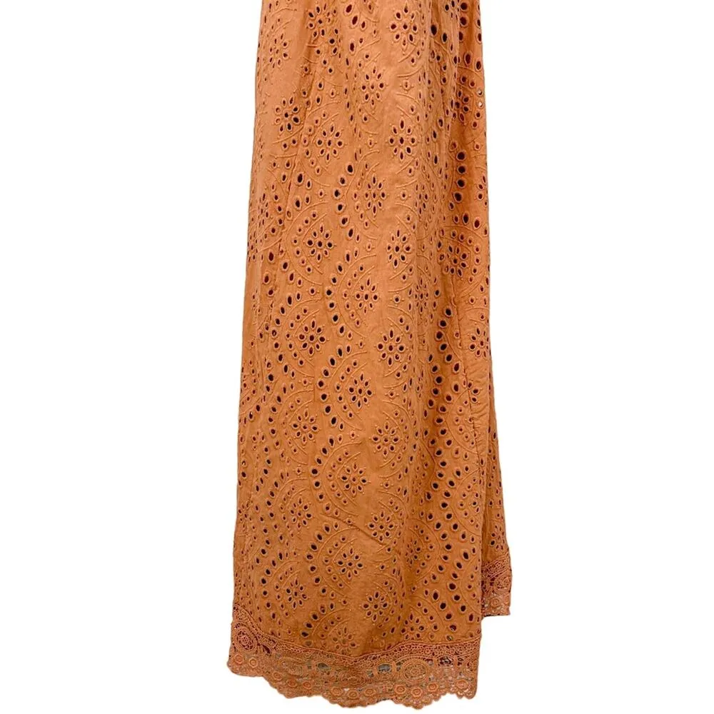 Nightcap x Carisa Rene Aimee Eyelet Copper Maxi Dress, EUC, Size XS MSRP $396 - Image 13
