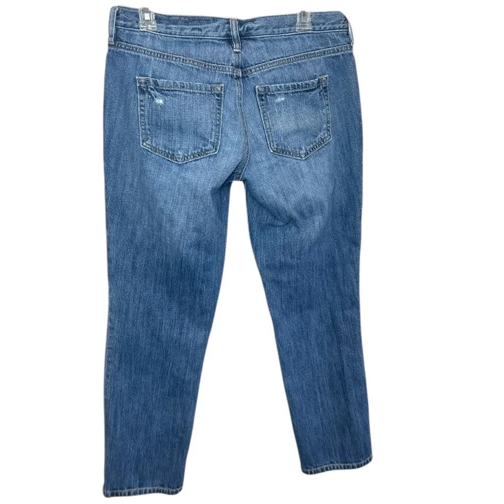 LOFT Boyfriend Jeans Distressed Medium Wash Button Fly Size 27 4 - Image 2