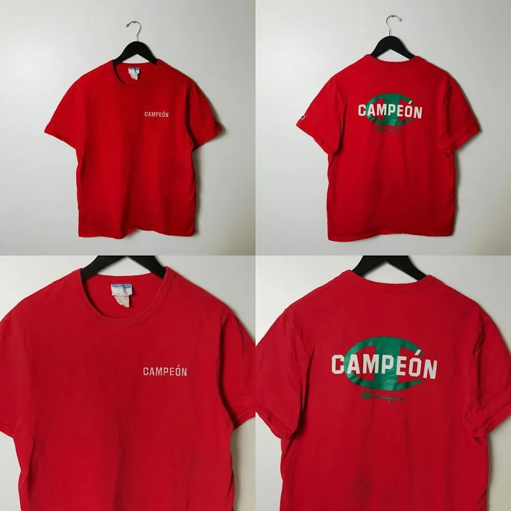 Champion Campeon T Shirt Fit Sports Embroidered Tee Short Sleeve Cotton Solid - Image 15