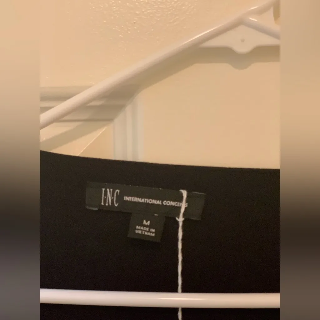 INC . International Concepts Elegant Black Cold Shoulder Top.    Size-Medium - Image 4