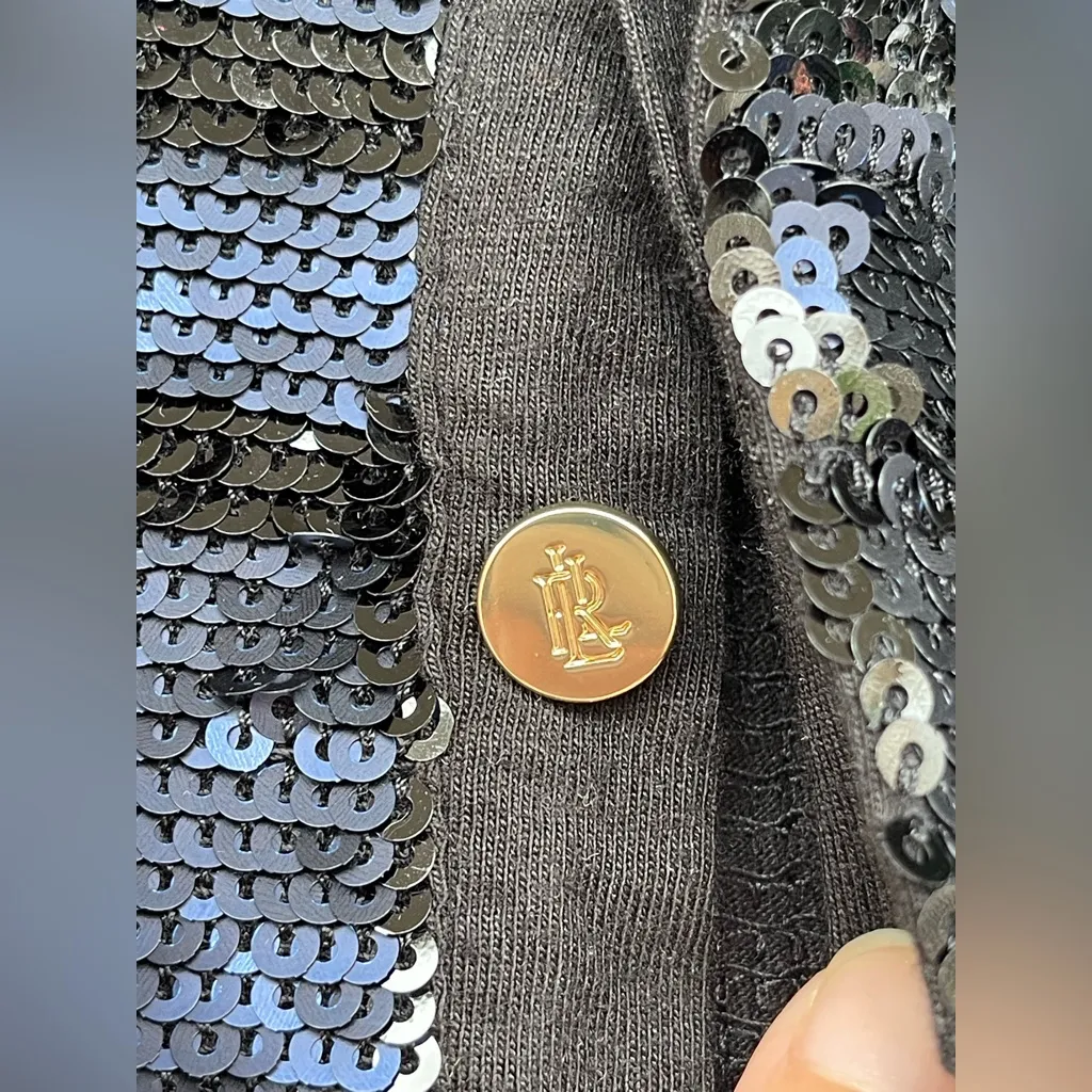 Lauren Ralph Lauren black label Plus Size Sequined Plaid Polo Dress size 2X Green - Image 5