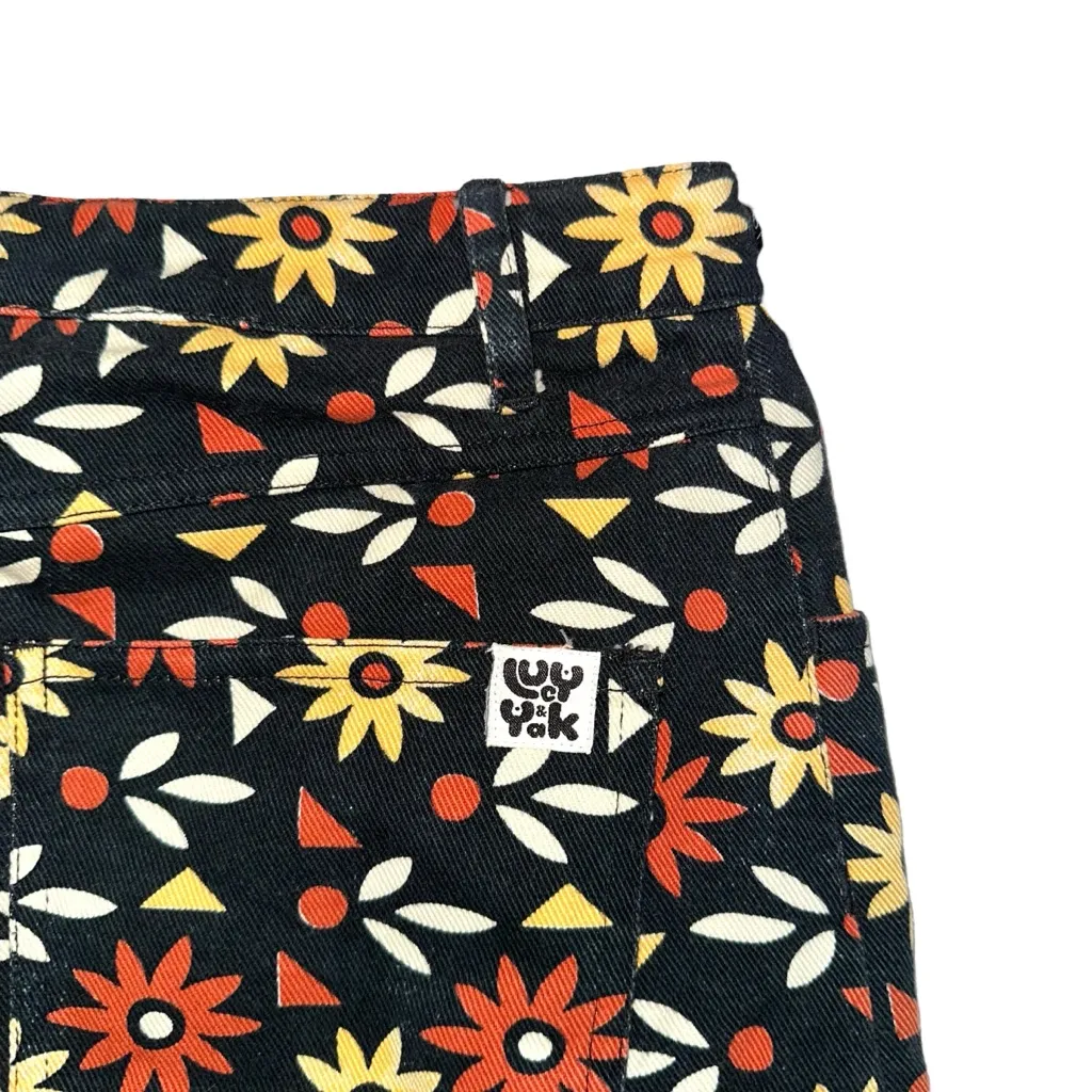 Lucy and Yak Organic Cotton Black Floral High Rise Jeans 28 Regular - Image 8