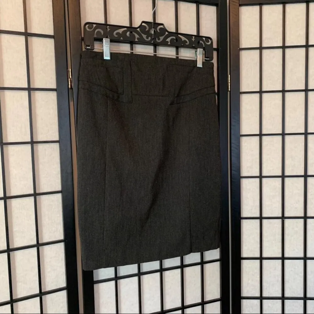 Express Pencil Knee Work Skirt Grey Small 4 - Image 2