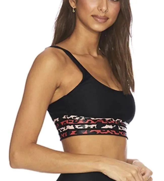 NWT Beach Riot Leah black sports bra with cheetah print stripes - Image 6