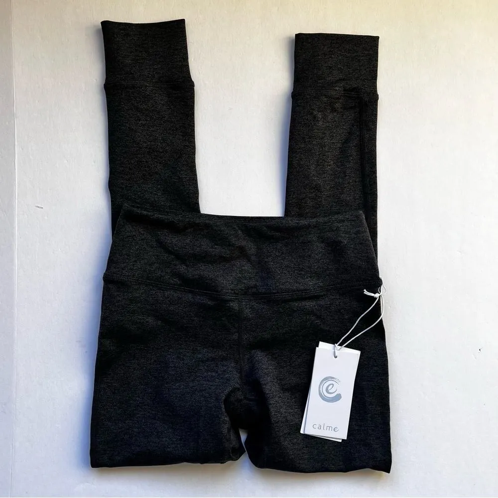 Calme Johnny Was Ease Space Dye High Waist Leggings Grey Size X-Small NWT - Image 2