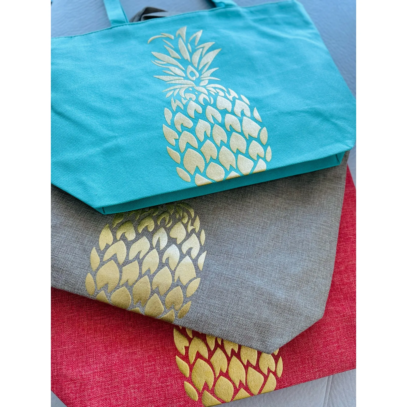 Beach Bag Tote, Pinneaple Beach Bags Pool Bag Shoulder Travel Tote Green - Image 7