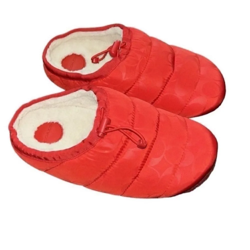 Coach Red Quilted Nylon Slip-on Slippers(Size 9B) - Image 7