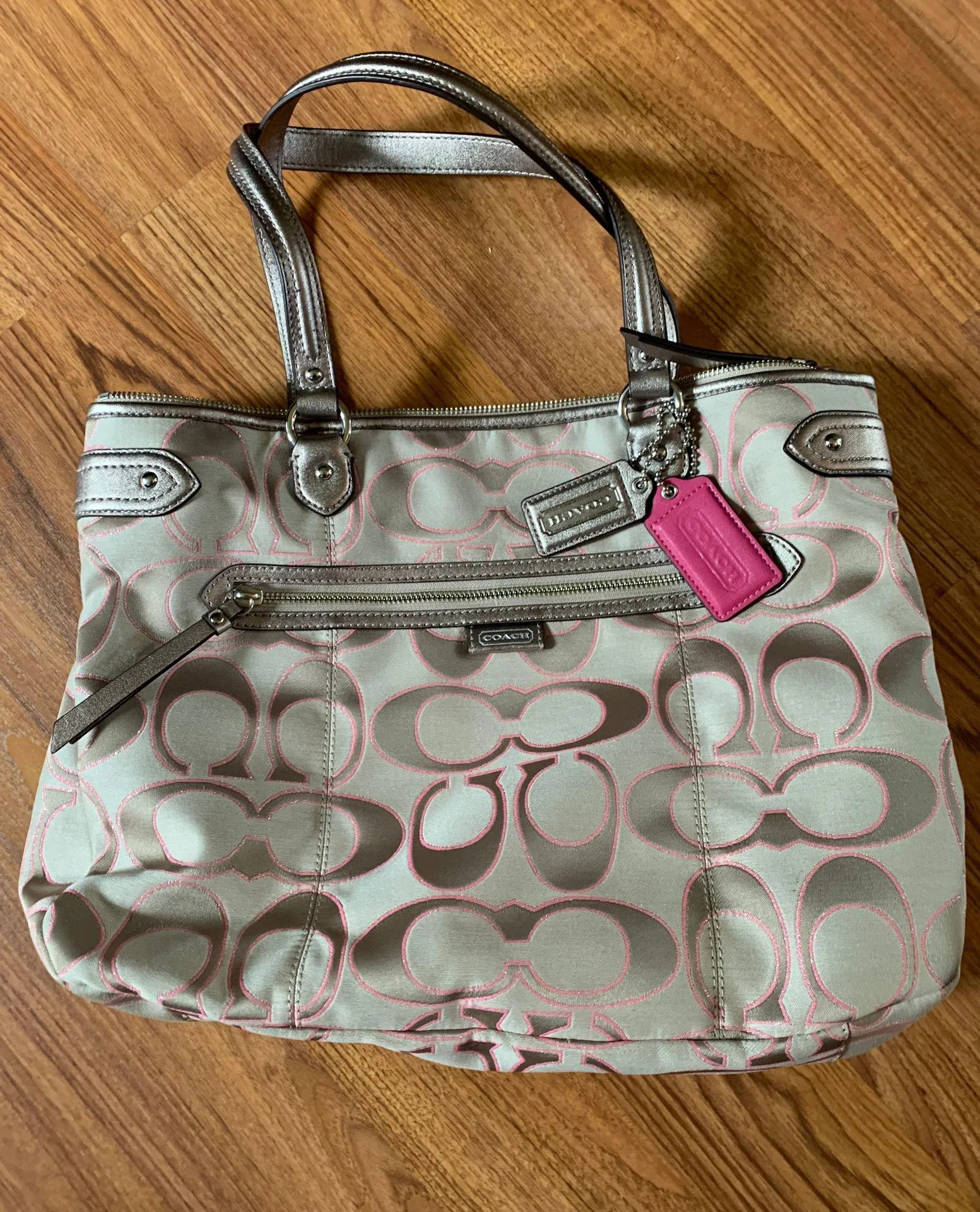 Beige & Pink Cloth Purse - Image 2